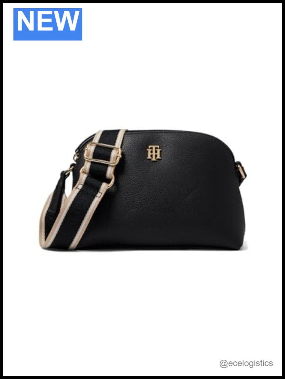 Women's Pebbled Polyurethane Dome Crossbody Bag with Adjustable Strap